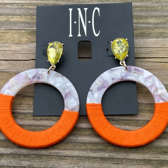 International Concept Earrings Hoops Resin & Wrap Multi Color Women Ear Jewelry - Picture 4 of 15